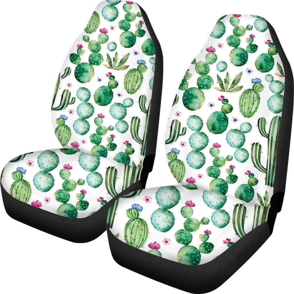 

2 Piece Cactus Printed Seat Covers for Cars for WomenAuto Seat Covers Full Set for FrontVehicle Seat Protector Interior