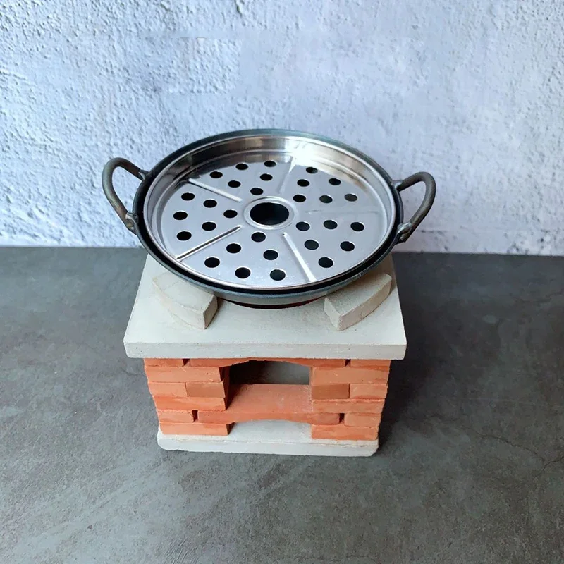 Doll House Mini Tin Pan, Pancake Pan,Pan Lid, Steaming Plate Model for Doll House Kitchen Furniture Decoration Accessories 6