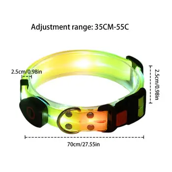 Glowing Dog Collar And Rope Rechargeable Led Dog Collar With Lighted Puppy Collar Lights USB Rechargeable Waterproof High 6