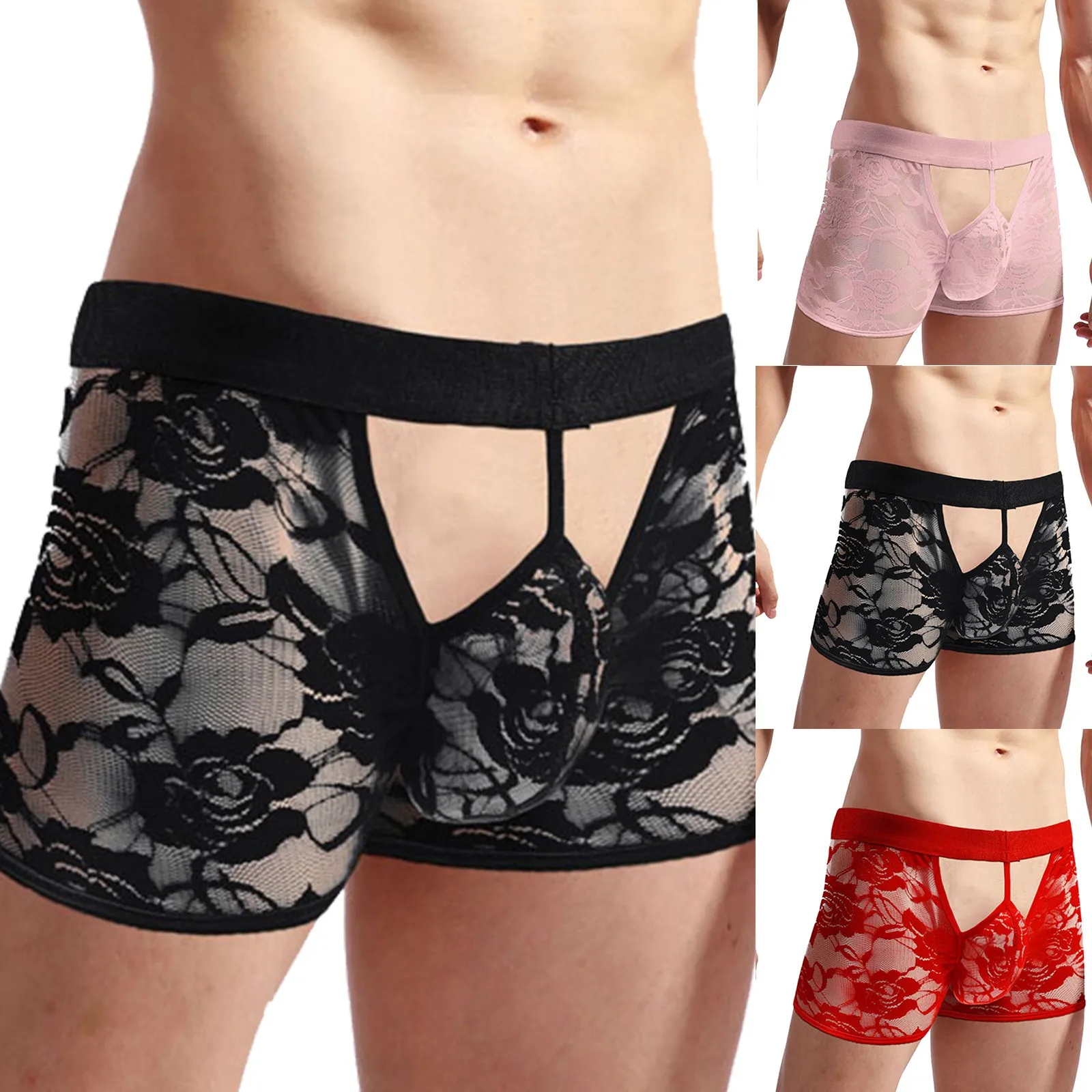 Mens Low Waist Sexy Underwear Ice Lace Jock Straps Male Underwear Men S Exotic Apparel Classic Car Shirt Lace Panties Men