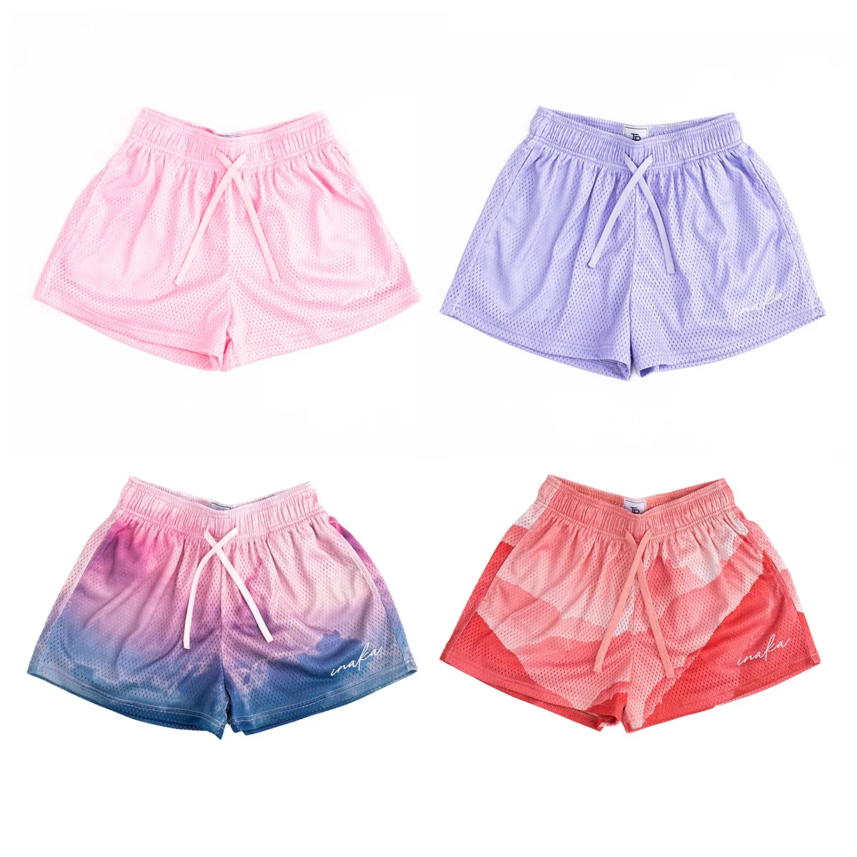 

2023 new inaka Women's Basic Shorts Classic GYM Double Mesh Shorts