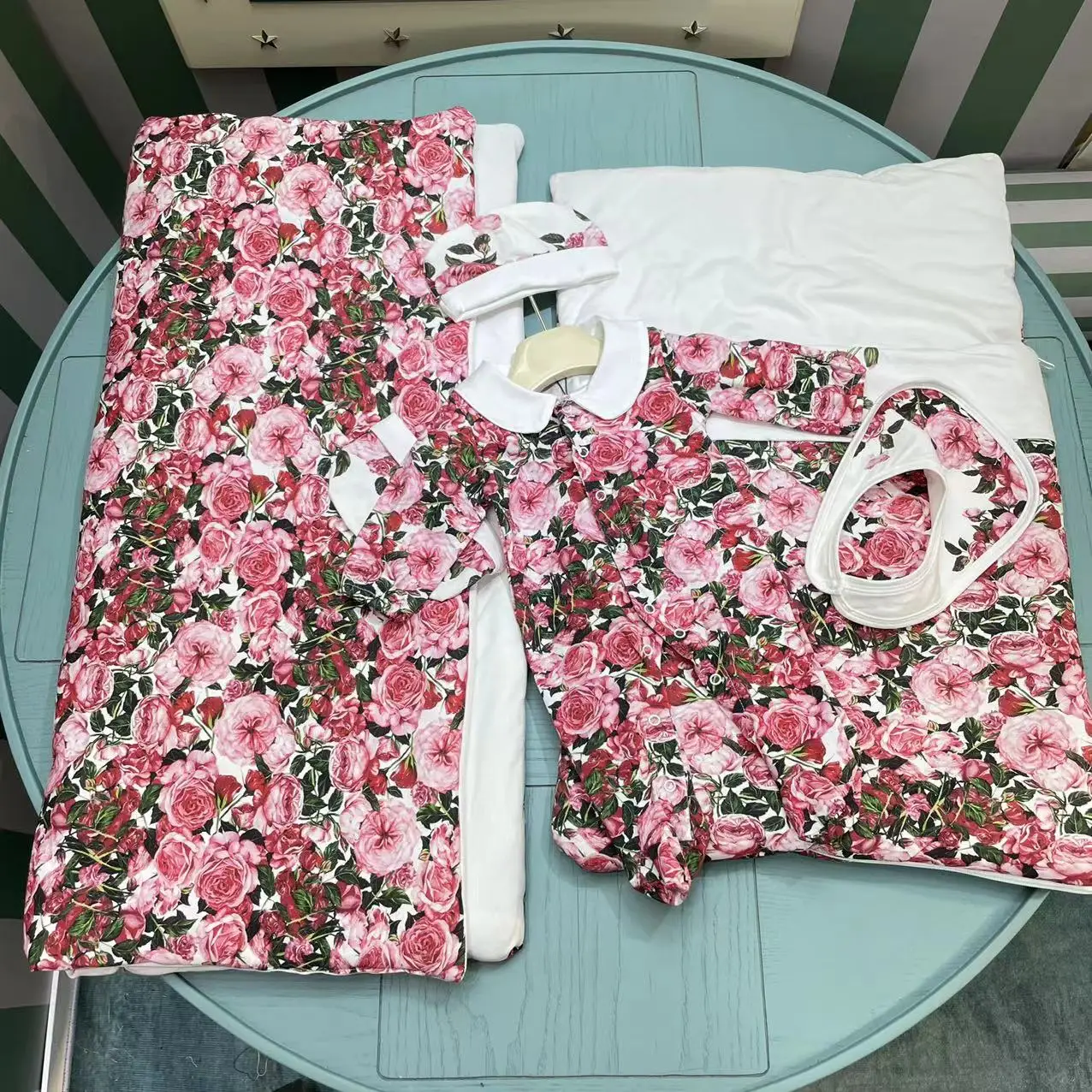 New autumn and winter flower print children's duvet cotton children's sleeping bag