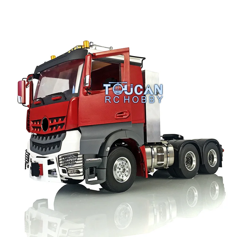 LESU Tractor Truck 1/14 RC Car 6*6 Metal Chassis Painted Cabin Model Roof Light Motor Servo Toolbox Pedal W/O Radio THZH0829 4