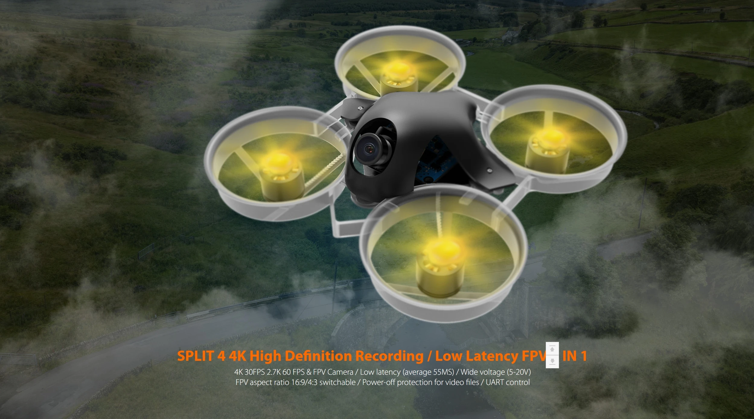 RunCam Split 4 V2 4K FPV カメラ 13MP センサー MP4 ファイル形式 FPV