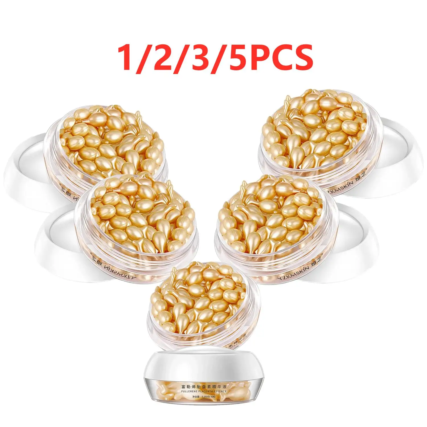 

1/2/3/5 Boxes Collagen Facial Capsules Fullerene Whitening Moisturizing Rejuvenation Skin Facial Placenta Serum