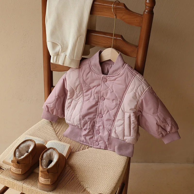 Embroidery Kids Jacket Autumn Winter Children's Outerwear Coats Fashion Children's Cotton Thicken Down Coat Jacket 1-5Years