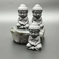 6cm Buddha Statue Natural Shungite Energy Quartz Reiki Magic Stones  Crystals Healing Fengshui Meditation Figurine Desk 1