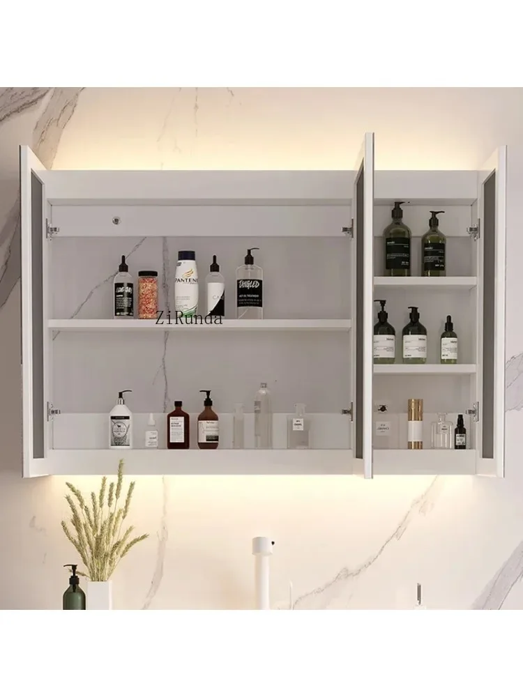 Solid Wood Mirror Cabinets Modern Design Moisture and Rust Prevention Bathroom Cabinets Home Furniture Muebles