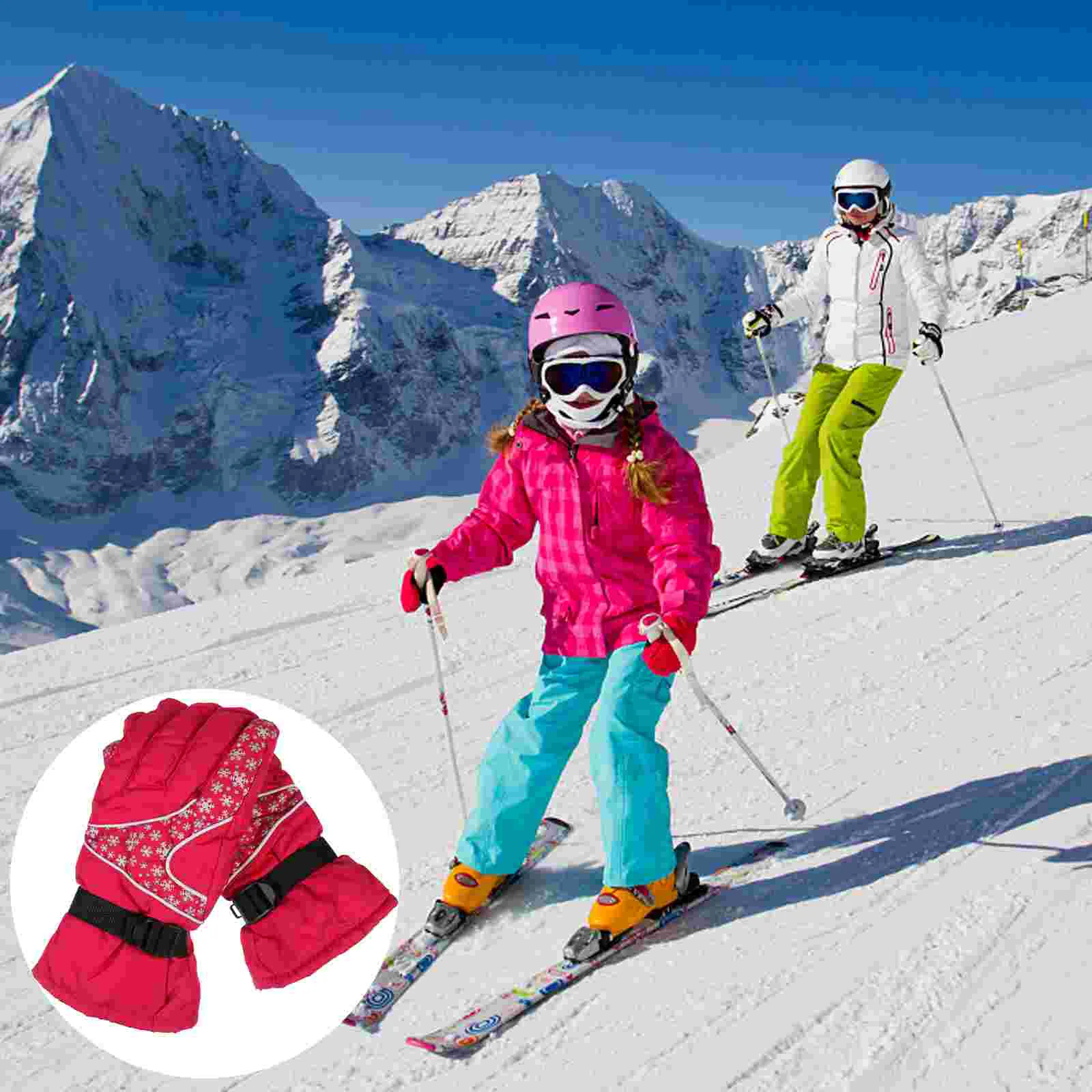 

Ski Gloves Water Windproof Warm Mitts Wind-Proof Cold Weather Winter Women’s Cycling