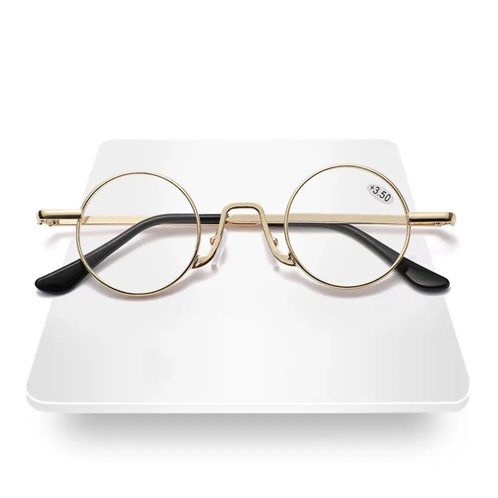 Retro Anti Blau Licht Lesebrille Klassische Runde Anti-müdigkeit Presbyopie Brille Mode Metall Frauen Computer Grade Gläser – Detail 12