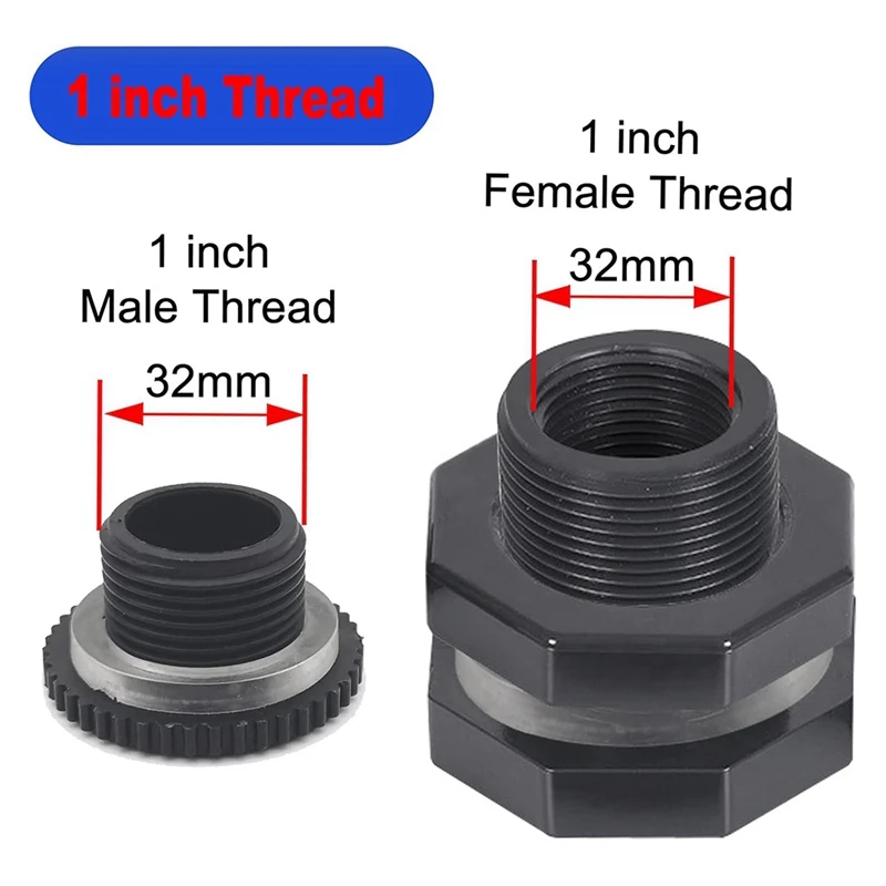 WISH 2 PCS Rain Barrel Bulkhead Fitting Kit With Plugs And Hole Saw Tool, 1 Inch PVC Spigot Connector Kit For Rain Barrels
