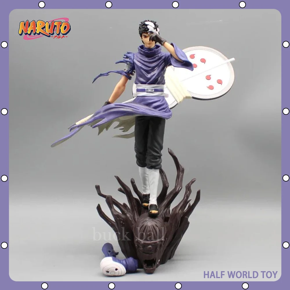 

27.5cm Naruto Figure Uchiha Obito Anime Figures Two Head Uchiha Obito Pvc Statue Model Collection Doll Desk Decora Kids Gifts