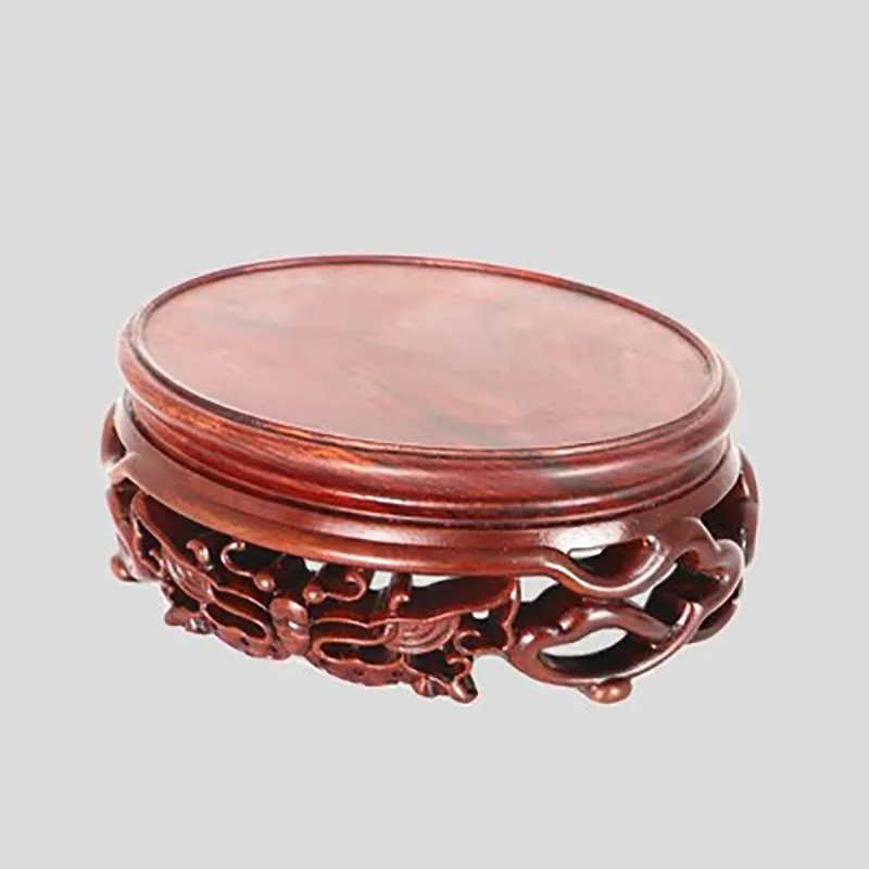 Elliptical Pot Base, strange Stone, Wood Carving, Antique Ornament, Purple Sand, Vase, Bonsai