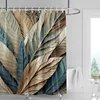 3D Flower Embossed Shower Curtain 180x 200cm Bathroom Toilet Decoration Tropical Plant Partition Curtain Waterproof 3