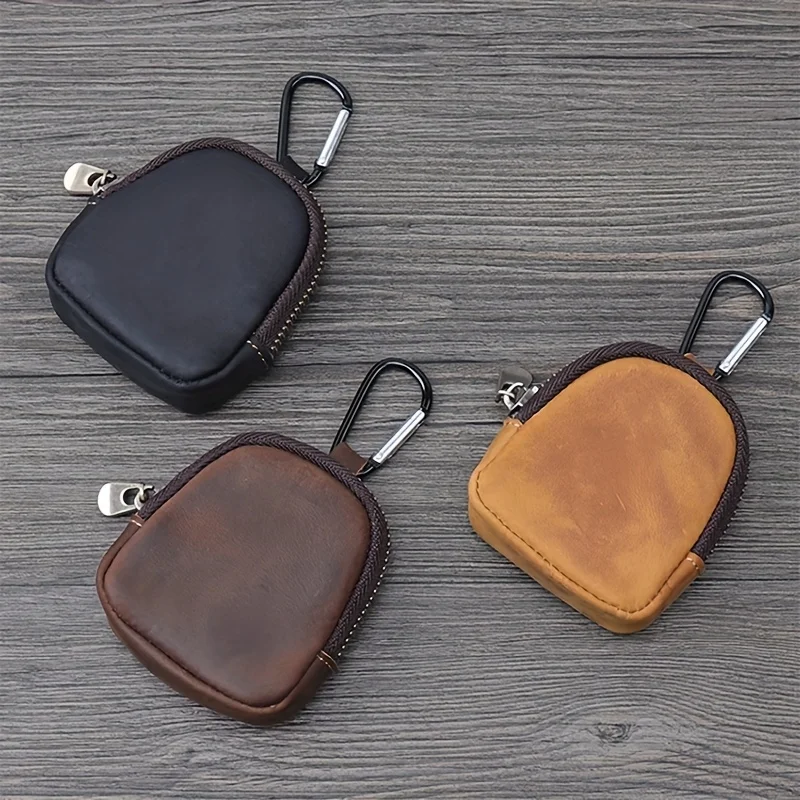 Genuine Leather Coin Purse for Coins Earphones Accessories
