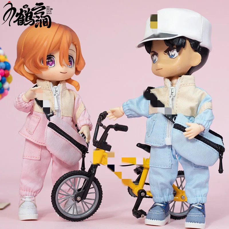 Ob11 Dolls Handmade Clothes Overalls Suit With Hat Messenger Bag Shirt Toy Accessories Obitsu11, GSC, Molly YMY P9 Dolls 4