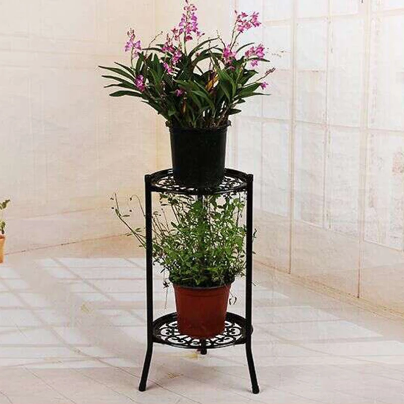 

Living Room Flower Stand Patio Balcony Iron Double Succulent Green Minimalist Indoor Floor