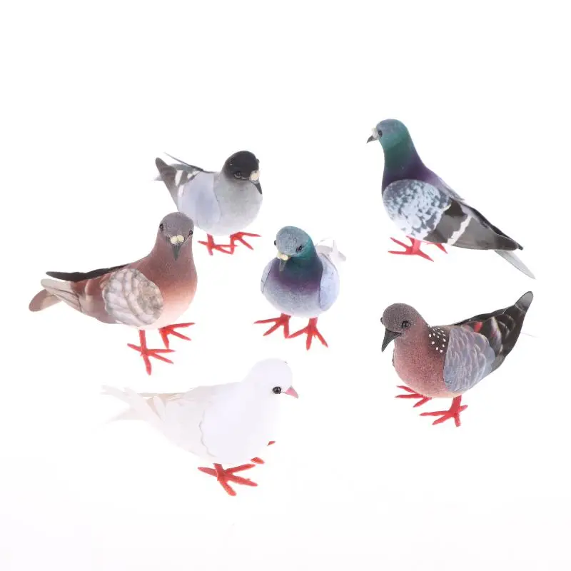 Artificial Birds Simulation Grey Pigeon Dove Model Imitation Animal Party Wedding Supply Photography Props Home Decoration