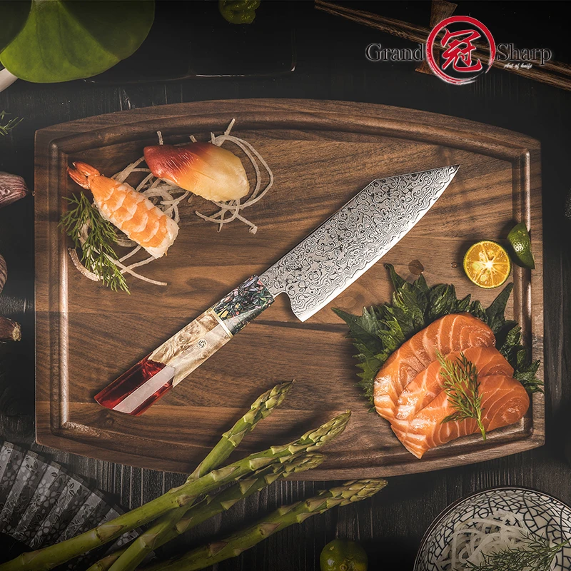 Cuchillos de Japón, cuchillo de chef de 8 pulgadas, cuchillo de cocina  profesional forjado a mano, cuchillos de chef japoneses Gyutou, cuchillo de