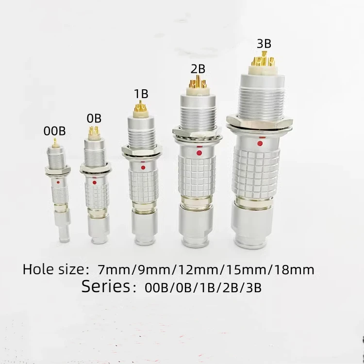 LEMO 커넥터 호환, 12mm 홀 푸시 풀 서클 셀프 래칭 방수 항공 커넥터, 01B FGG 플러그 EGG 소켓