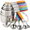 13-Piece Stainless Steel Measuring Cups & Spoons Set - Nesting Design With Soft Touch Silicone Handles For Dry/Liquid Ingredient 1