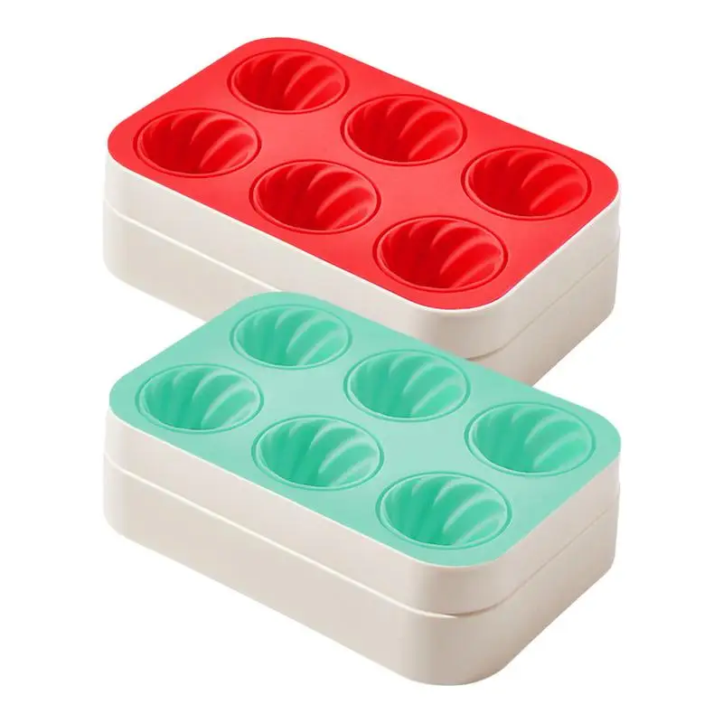 

Ice Cream Cone Popsicle Molds Food Grade 6 Cavities Popsicle Maker Reusable Summer Treats Making Supplies Easy Release Built-In