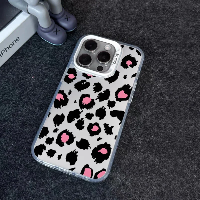 Leopard Print Plating Protective Phone Case