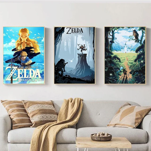 Anime sala de jogos quarto das crianças arte pintura decoração para casa  moderno retro estilo nórdico videogame cartazes pintura da lona e243