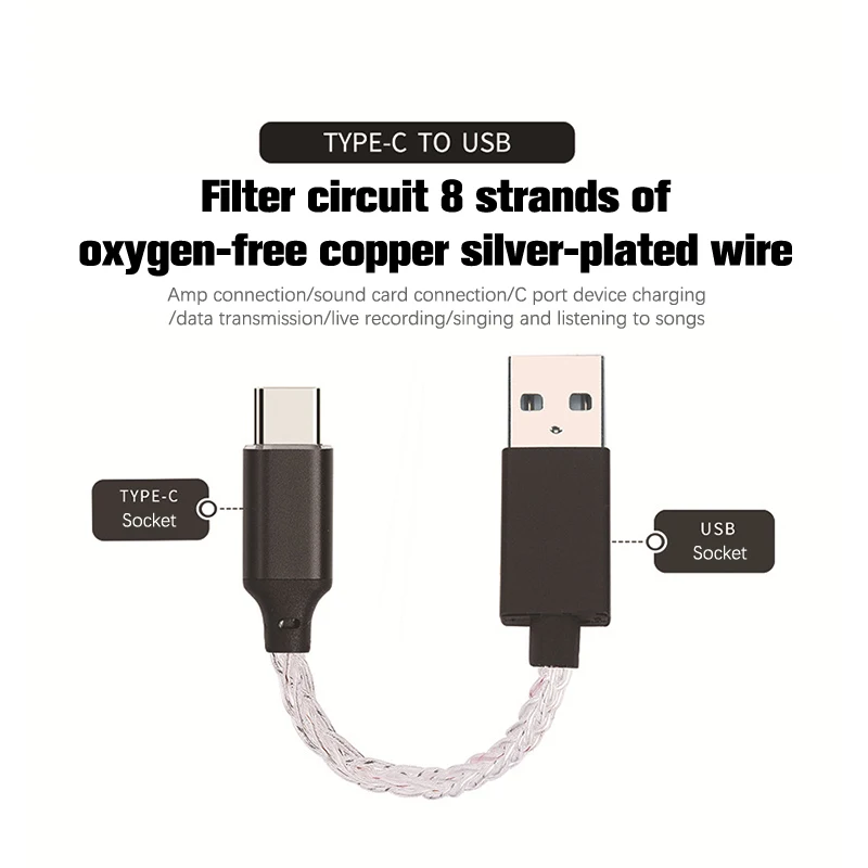 USB Type C To Type C DAC Hifi Adapter Earphone Amplifie Digital Decoder AUX Audio Cable Converter Android OTG Adapter Cable otg adapter usb to type c adapter type c adapter type c aux adapter audio earphone converter type c to aux adapter audio headphone adapter