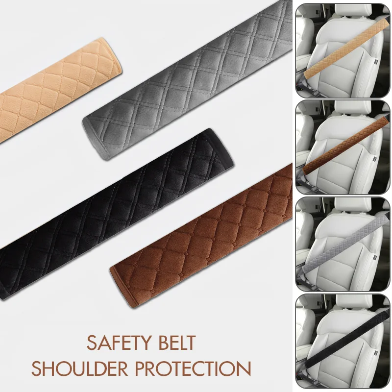 Car Accessories 1pc 50/65/75/85cm Seat Belt Cover Velvet Comfort Safety Belt Shoulder Pad Protection Padding Truck Auto Interior seat belt protection seat belt covers seat belt protector safety belt shoulder guard car seat belt accessory car accessories