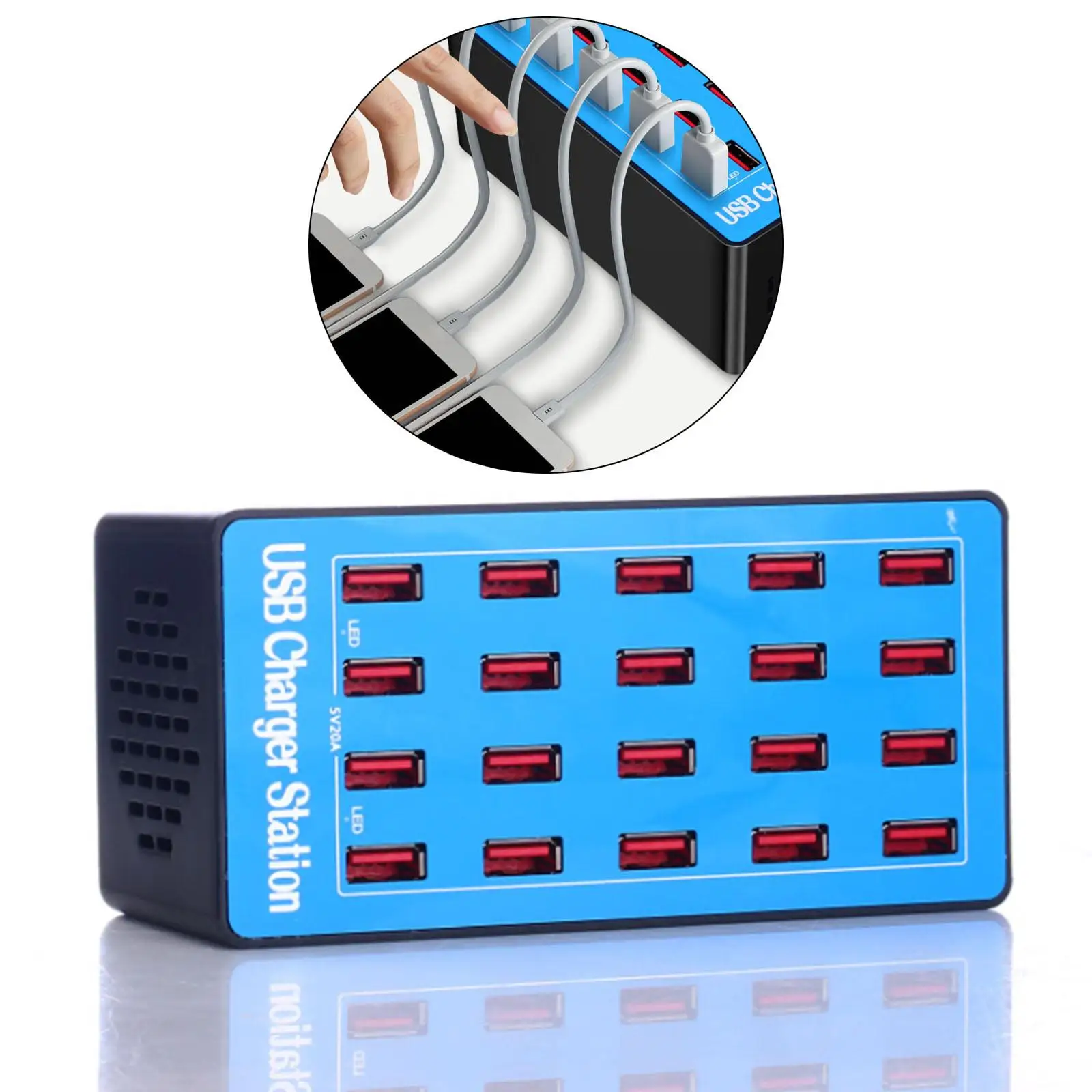 

Зарядная станция с несколькими USB-портами, 100 Вт, 20 А