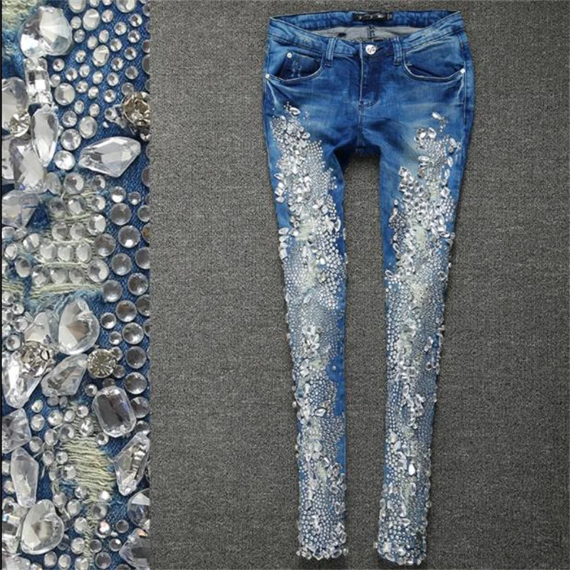 Stylish & Hot ladies rhinestone jeans at Affordable Prices 