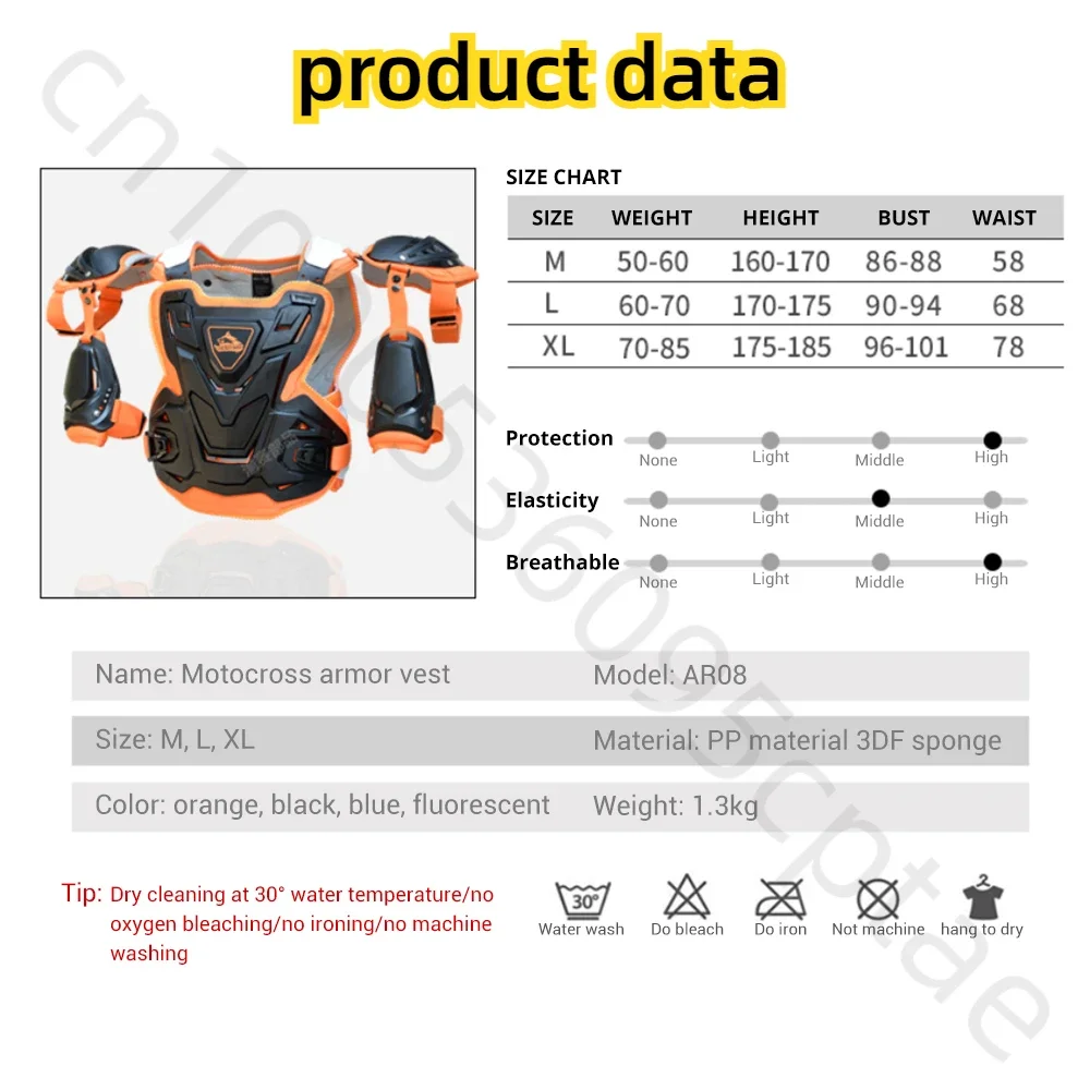 Adult Motorcycle Armor Chest Back Body Kid Motocross Off-Road Protective Gears Vest Jacket Biker Cycling Waistcoat Chaqueta Moto