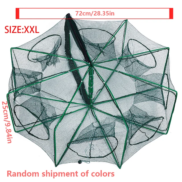 1 PC Foldable Fishing Net Catcher For Fish Minnan Crabs Crayfish Crab Meat Shrimp Soaking Cages Foldable Hexagonal Accessories 5
