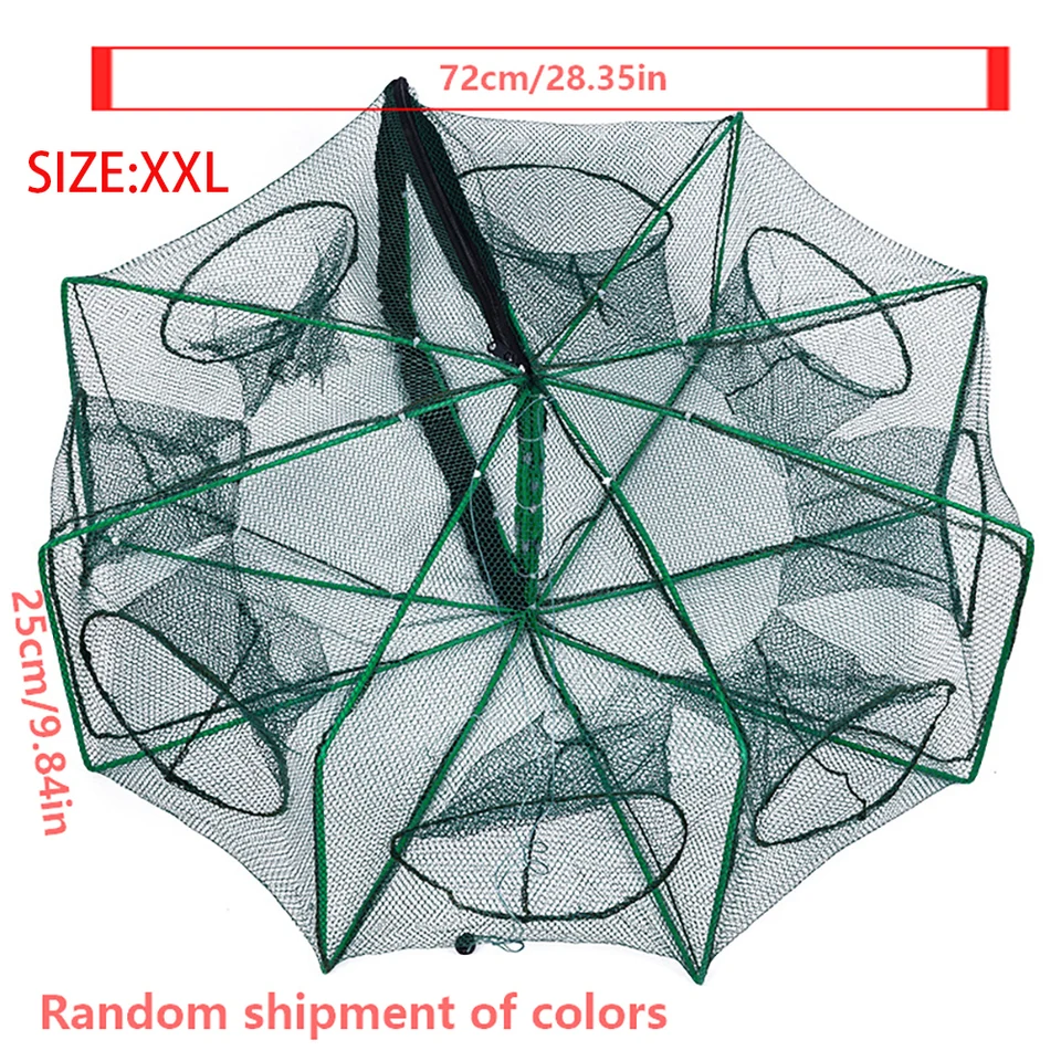 Foldable Crab & Fish Trap Net - Dip Cage For Minnow, Crawfish, Shrimp, And Bait