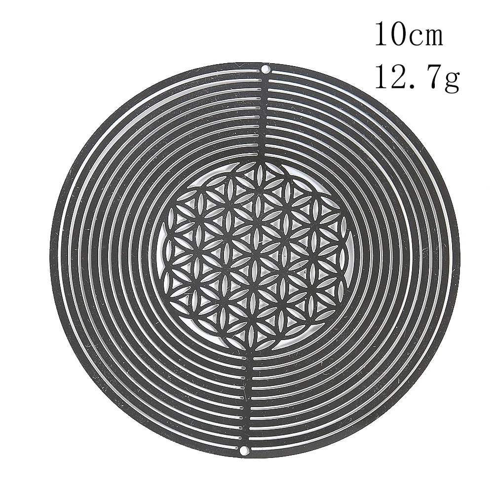 10CM Flower of Life Wind Spinner Concentric Circles 3D Rotating Wind Chimes Hanging Pendant Chakra Meditation Garden Yard Decor