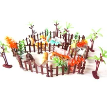 

32pcs/set Small Plastic Animals Simulation Zoot Containing Solid Various Kinds Fence Animales Toys For Kid Children