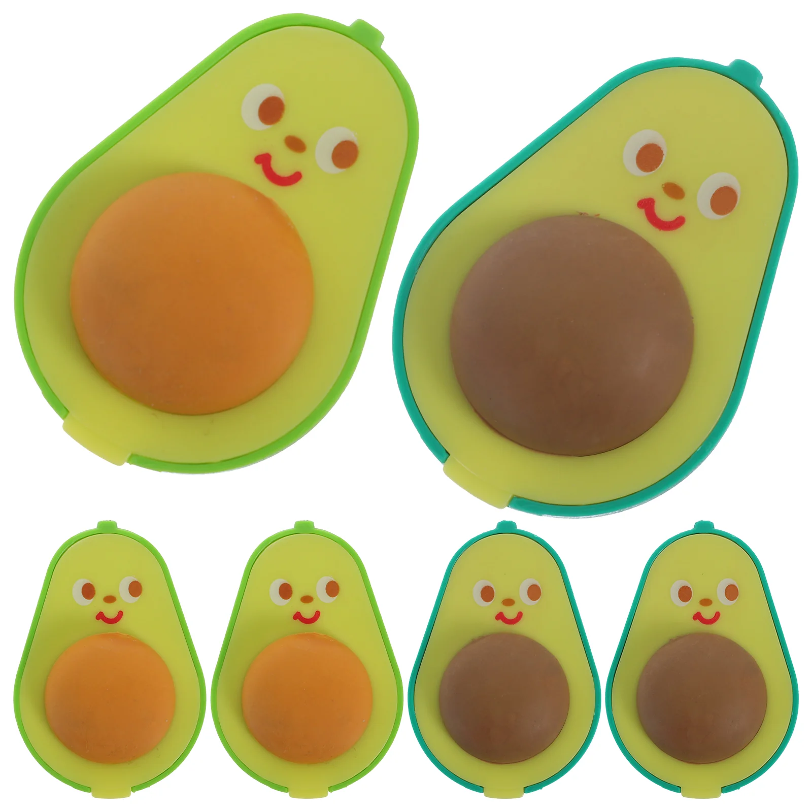 

6 Pcs Sharpener For Pencil Eraser Adorable for Avocado Sharpeners Tool Manual Silica Gel Cartoon Child Kids