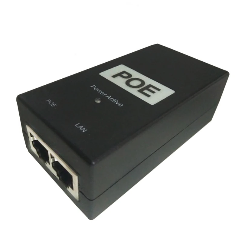 

48 В, 0,5 А, черный Инжектор POE, мониторинг питания от сети Ethernet, стандартные адаптеры для кабелей