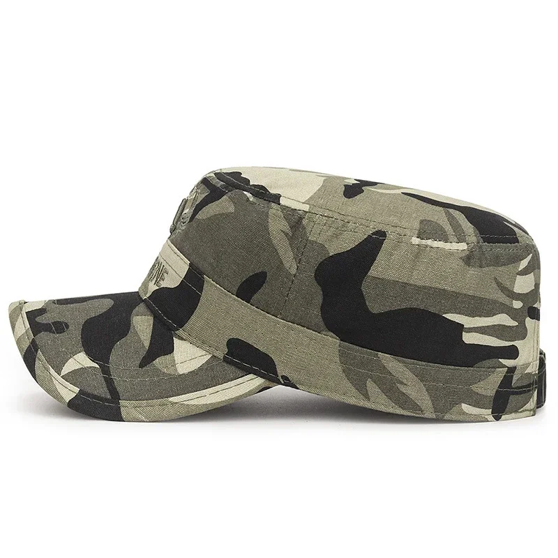 Spring and Autumn Seasons Outdoor Camouflage Sports Flat Cap Mens and Womens Leisure Sunshade Cotton Embroidered Hat for baseball cap,camouflage hat,flat cap,camouflage baseball cap,cap hat