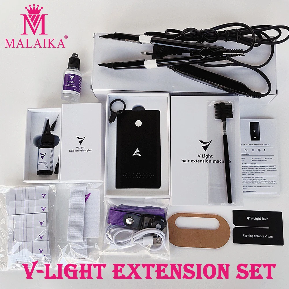 V-Light Tech Hair Extension Connector Machine UV glue Kit Set Removal Tools with UV light hair extension tool
