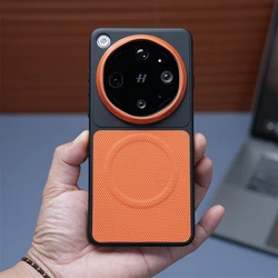 Magnetic Textured Fabric Business Case with Shockproof Bumper - OPPO Find X9s Pro (Orange JLD CC)
