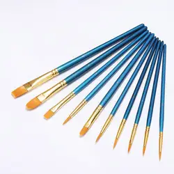 Ensemble de pinceaux de peinture Gouache à l'aquarelle, ensemble de pinceaux de peinture en Nylon à pointes rondes et pointues, 10 pièces/ensemble, K2o2 