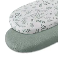 Feuilles de couffin en mousseline 32x17, 1/2 pièces, pour bébé fille et garçon, douces et respirantes, adaptées au berceau ovale, panier Moses 1