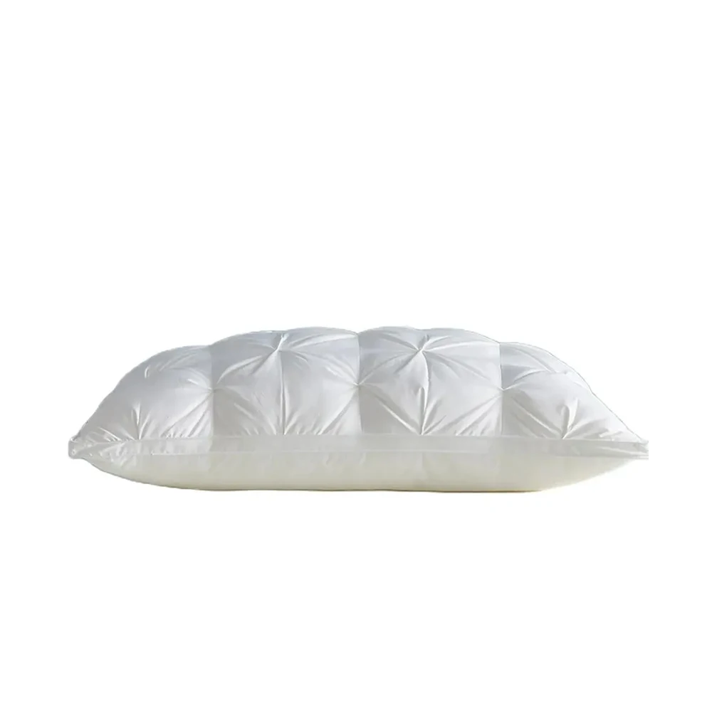 Lanlika Noble White 5 Star 100% Goose Down Pillow Neck Pillow Cotton Shell 3D Style Rectangle Queen King Bed Pillow