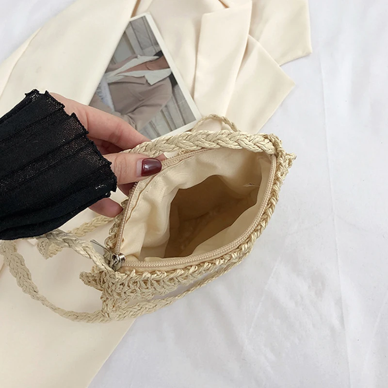 Summer Straw Bags For Women Handmade Beach Bags 2024 Raffia Rattan Woven Handbags Vacation Shoulder Crossbody Bags Clutch