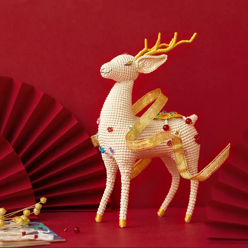 Sunsan's Family Crochet Diy Package The Nine-color Deer King Doll Material Bag Knitting Crochet Dolls Soft Yarn Cotton Toys