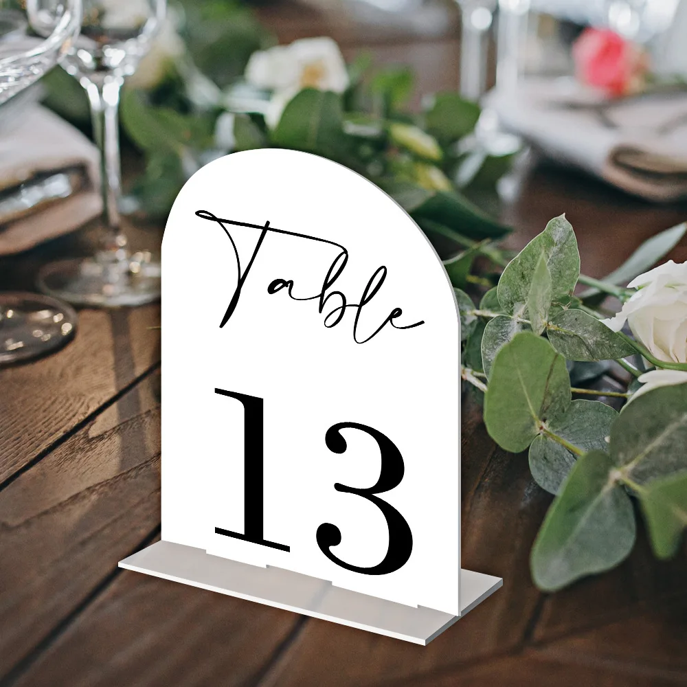 Acrylic Digital Table Label Acrylic Table Plate Wedding Number Plate Dining Diy Personalized Seat Plate wedding table numbers acrylic sign holders