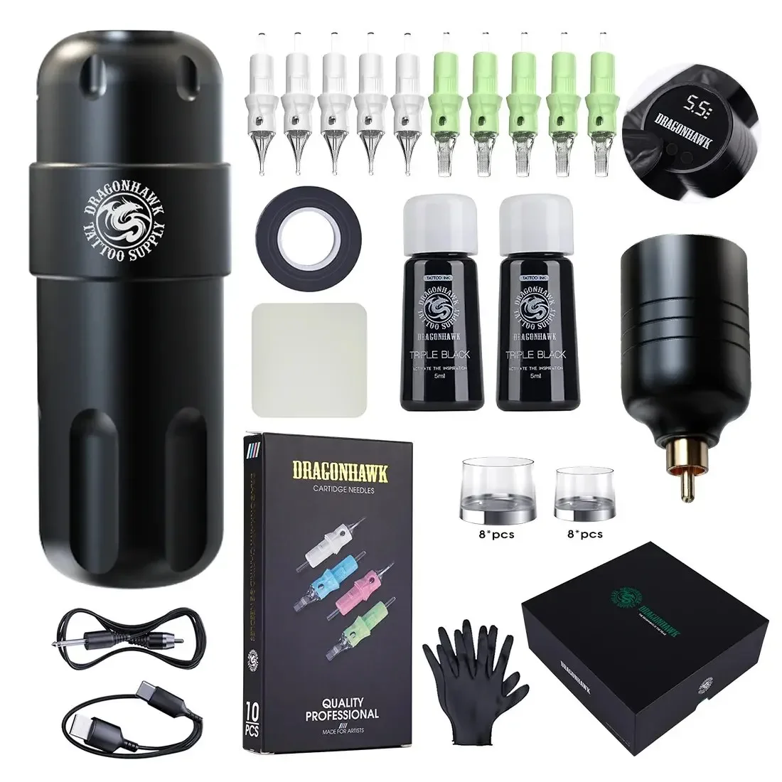 Dragonhawk Tattoo Machine Kit Supplies