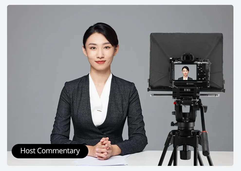 T14 Big Screen Teleprompter Professional Interview Foldable Camera Teleprompter,